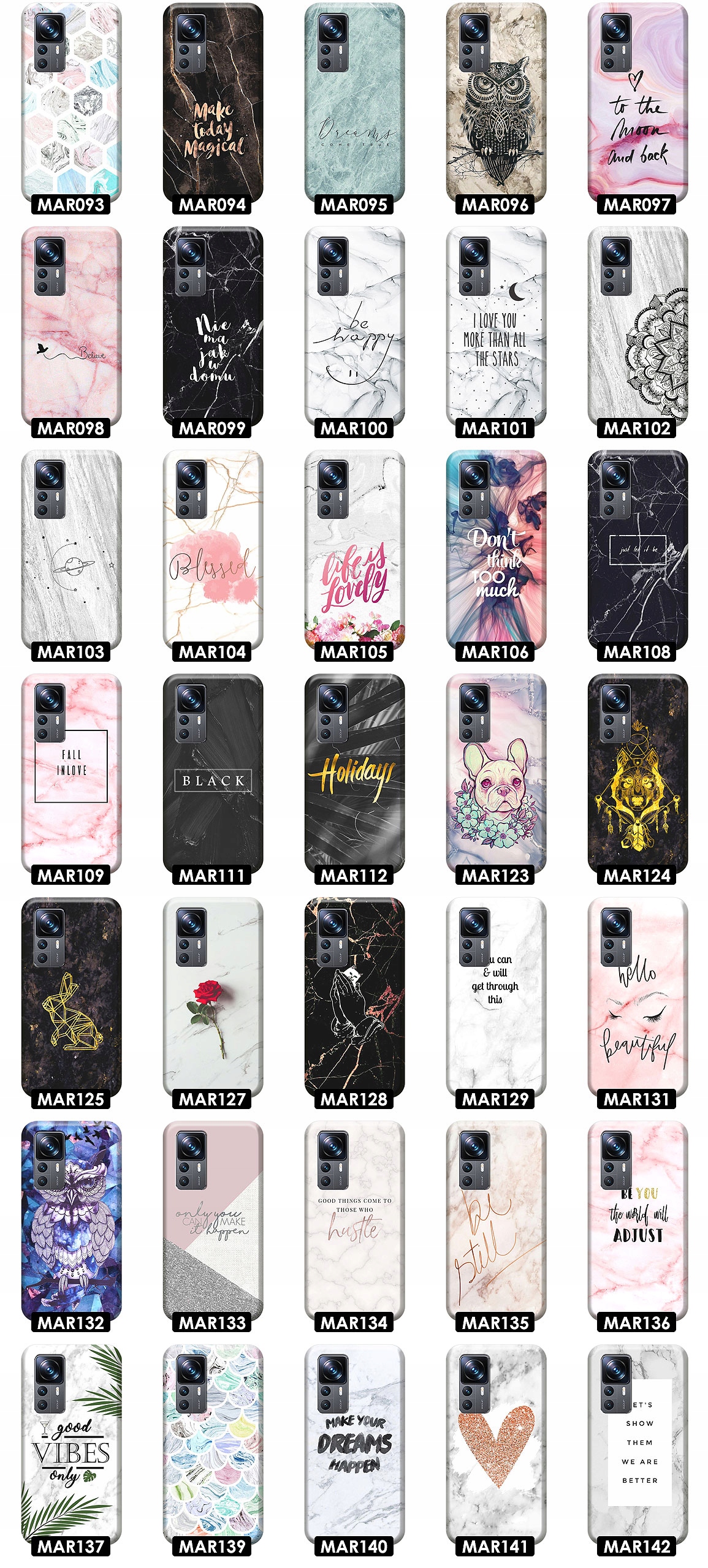 ETUI CASE SILIKONOWE OBUDOWA PLECKI NA TELEFON DO XIAOMI 12T 12T PRO WZORY Typ plecki