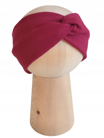 

Opaska Damska Przeplatana Prążek Bordo 54-58cm