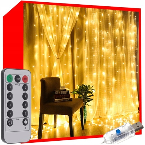 

Kurtyna Świetlna Do Okna 300 Led 3D Na Pilota