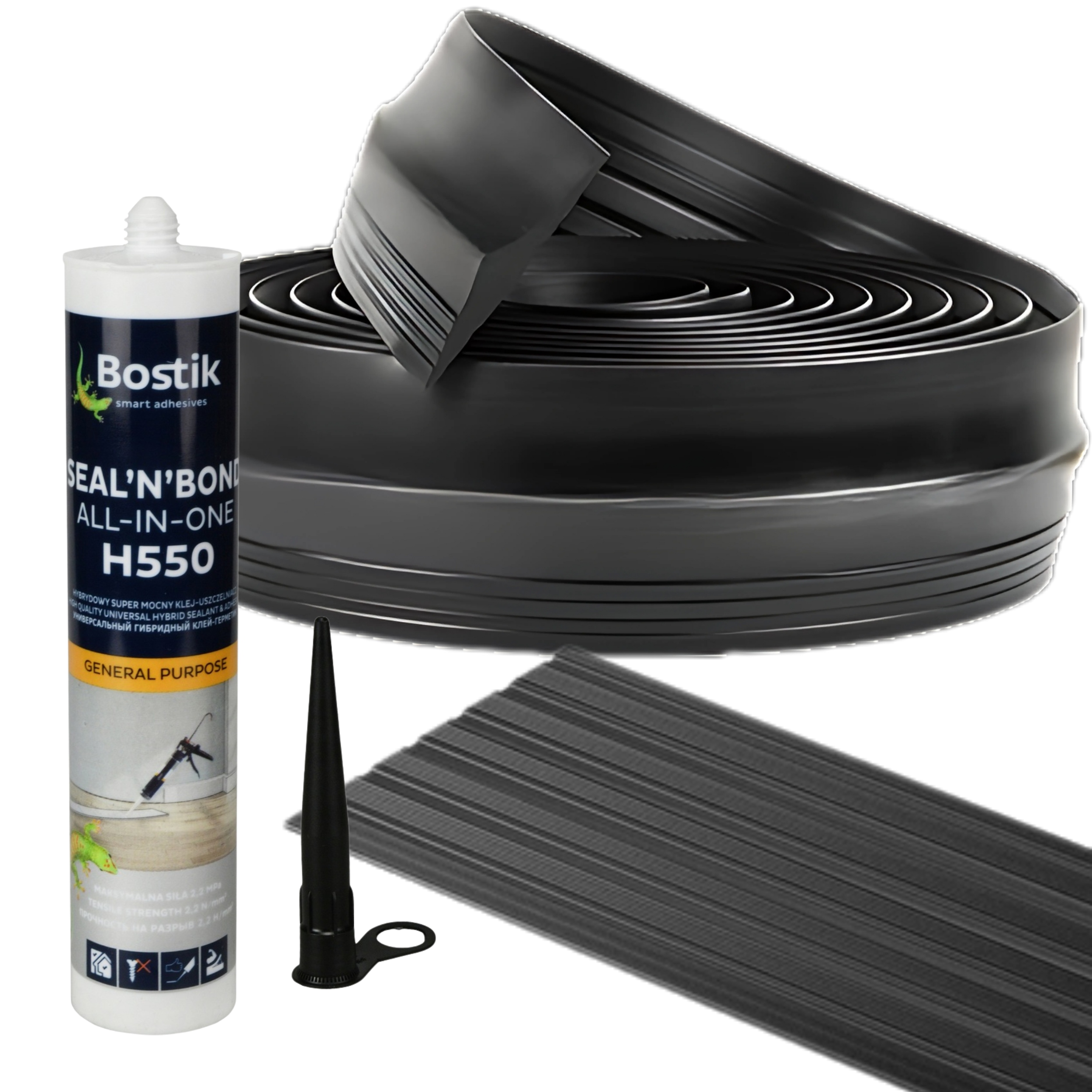 Sada Garážová Tesnenie 6M Lepidlo Na Prah Brány Epdm 12/86MM 6m