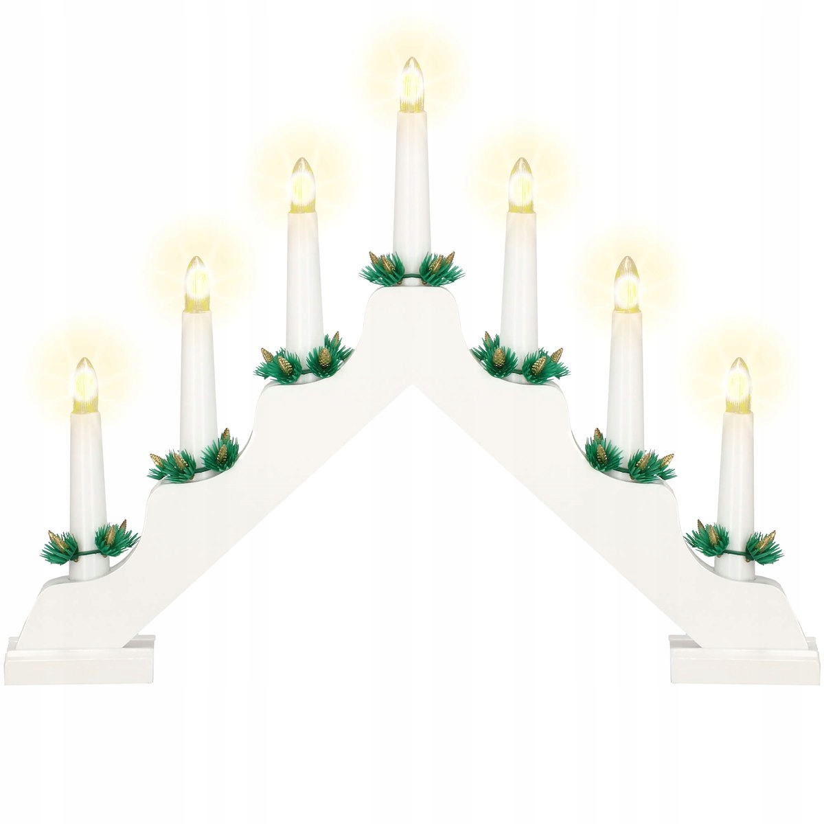 ŚWIECZNIK ADWENTOWY ŚWIECE NA OKNO LAMPKI 7 LED BIAŁY ŚWIĄTECZNA DEKORACJA Rodzaj świecznik