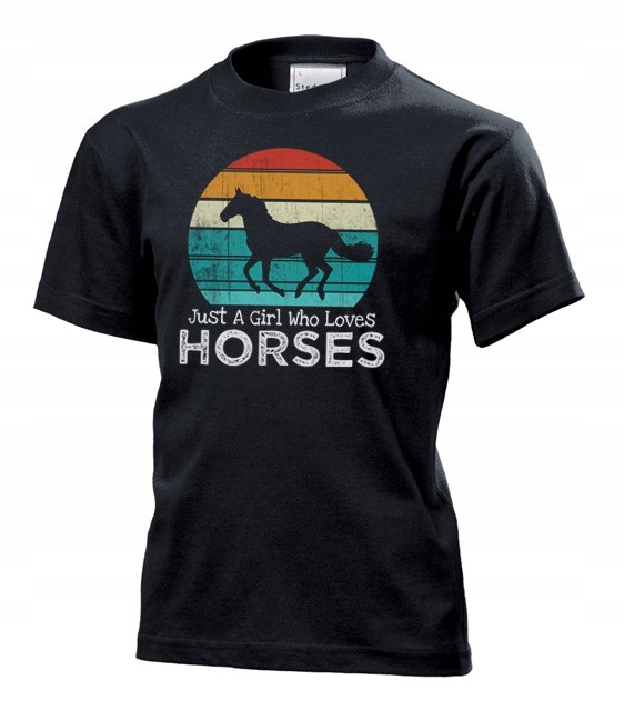 

Koszulka dziecięca Dziewczyna która kocha konie L