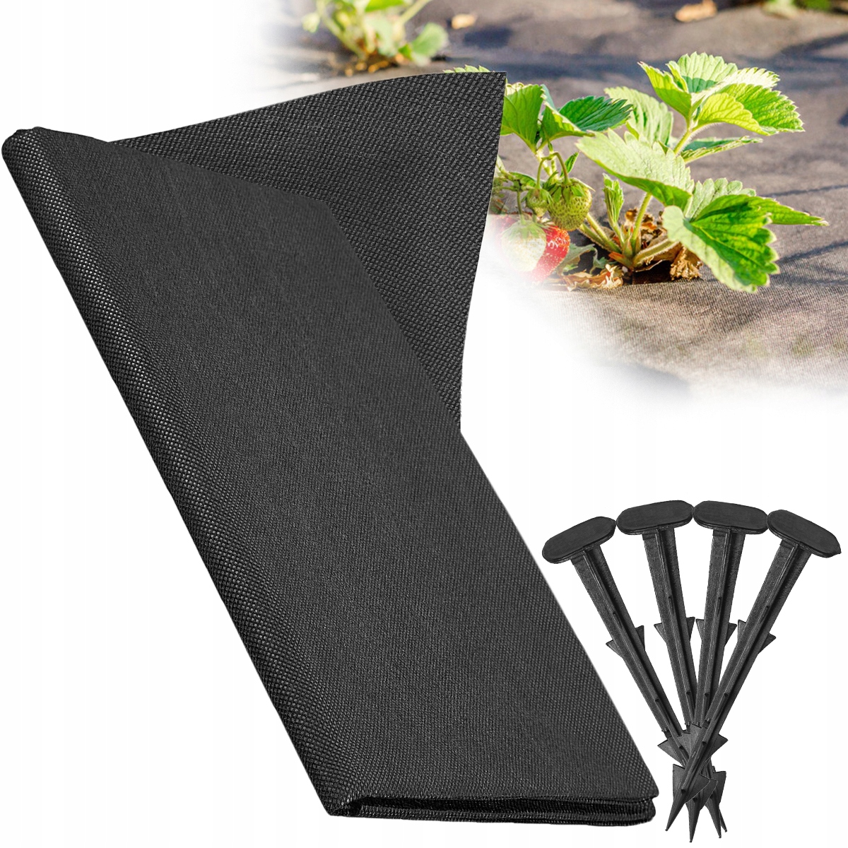 AGROWŁÓKNINA MATA NA CHWASTY UV 0,8x10m + SZPILKI