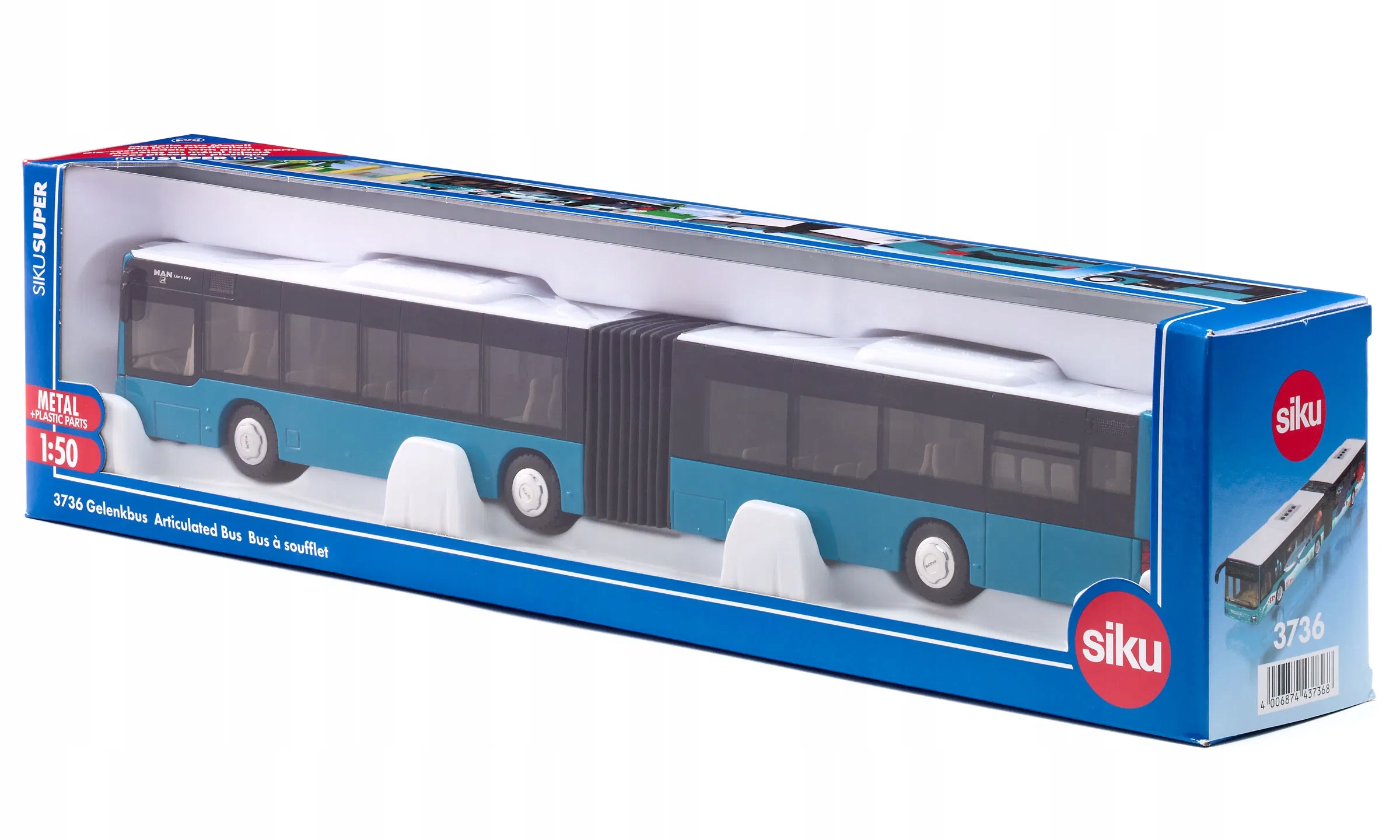 Tytuł Seo: Siku 3736 autobus przegubowy Man 1:50 model metalowy Opis