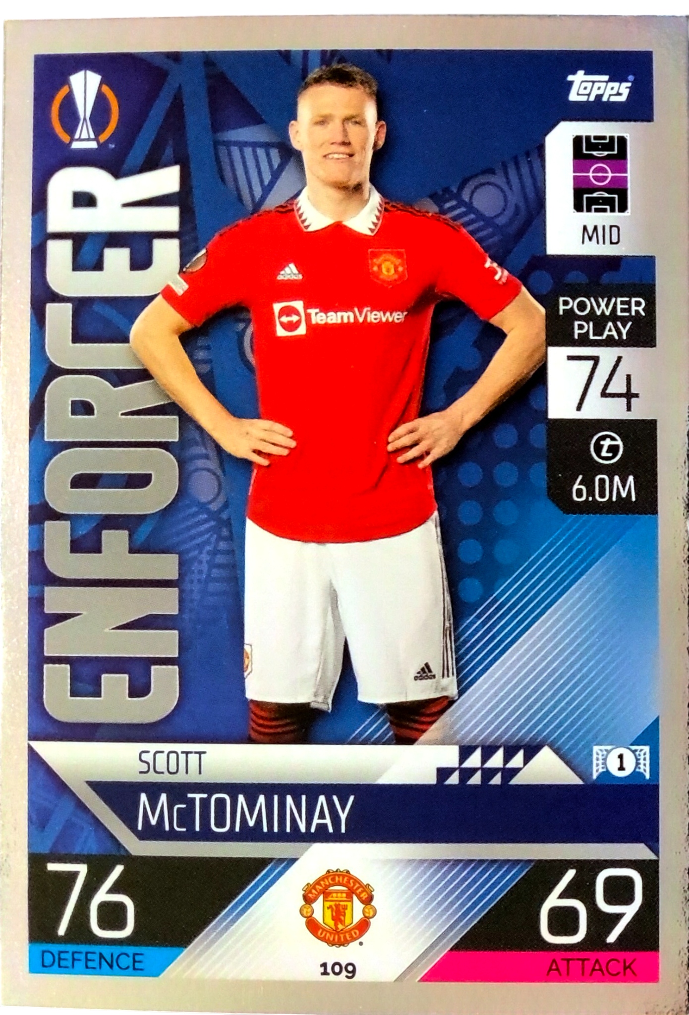 Topps Match Attax 2022-2023 Enforcer 109 Scott Mctominay Manchester United