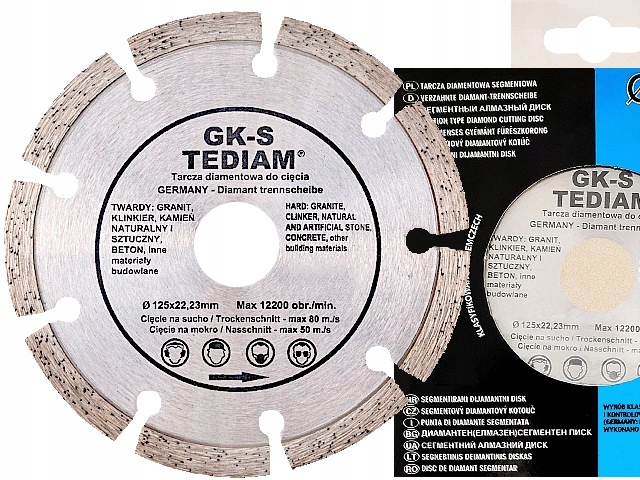 TARCZA DIAMENTOWA DO CIĘCIA BETON GRANIT 125 GK-S