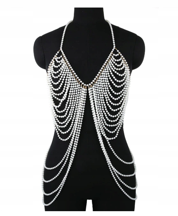 BIŻUTERIA OZDOBA NA CIAŁO PERŁY TOP