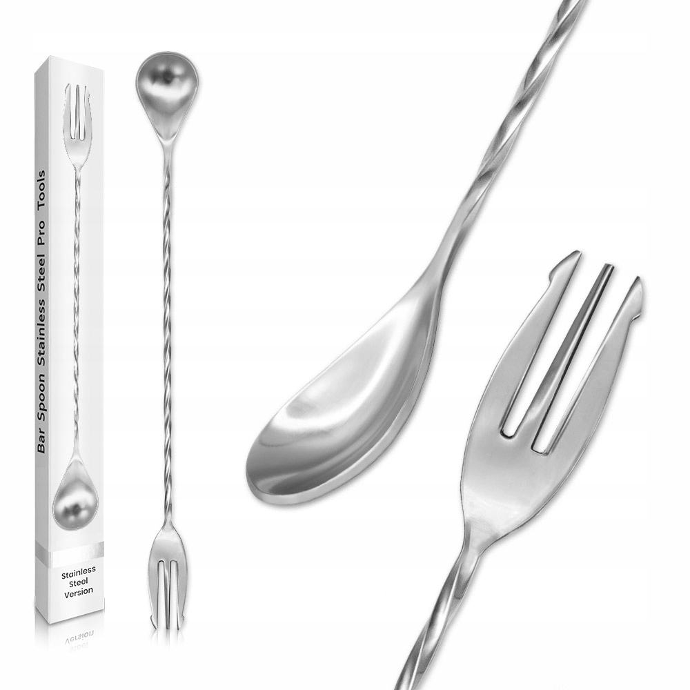 

Łyżka barmańska długa z widelcem do drinków 30cm