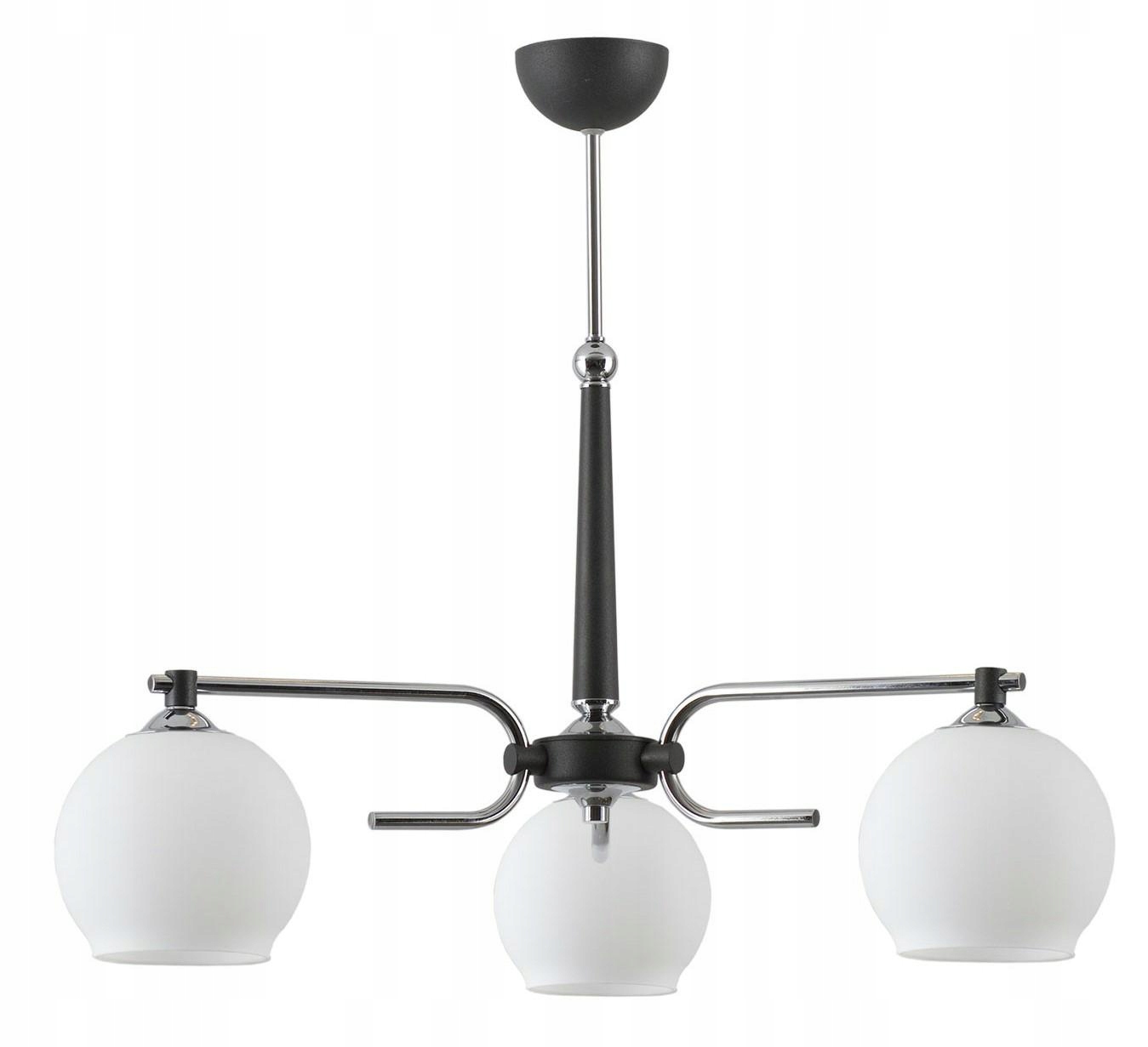 Lustro Axel Grafitové Biele Sklenené Tienidlo 3xE27 Závesná lampa do izby