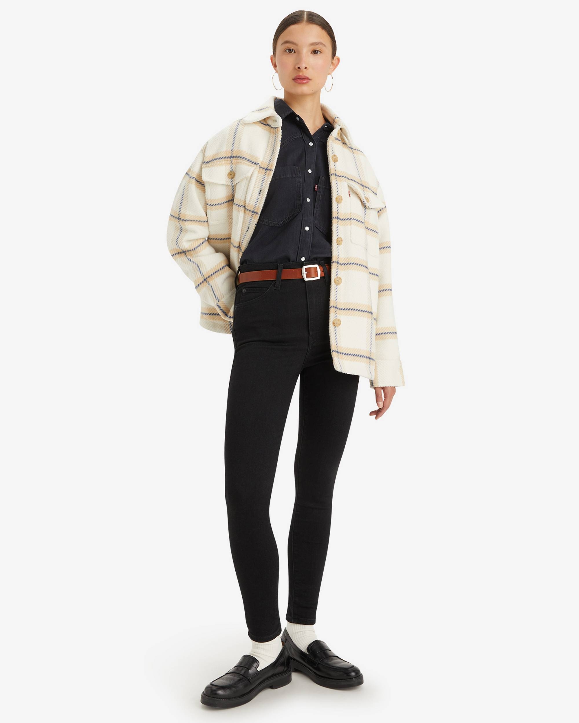 Džíny úzké nohavice retro s vysokým pasem černé Levi's 27/28