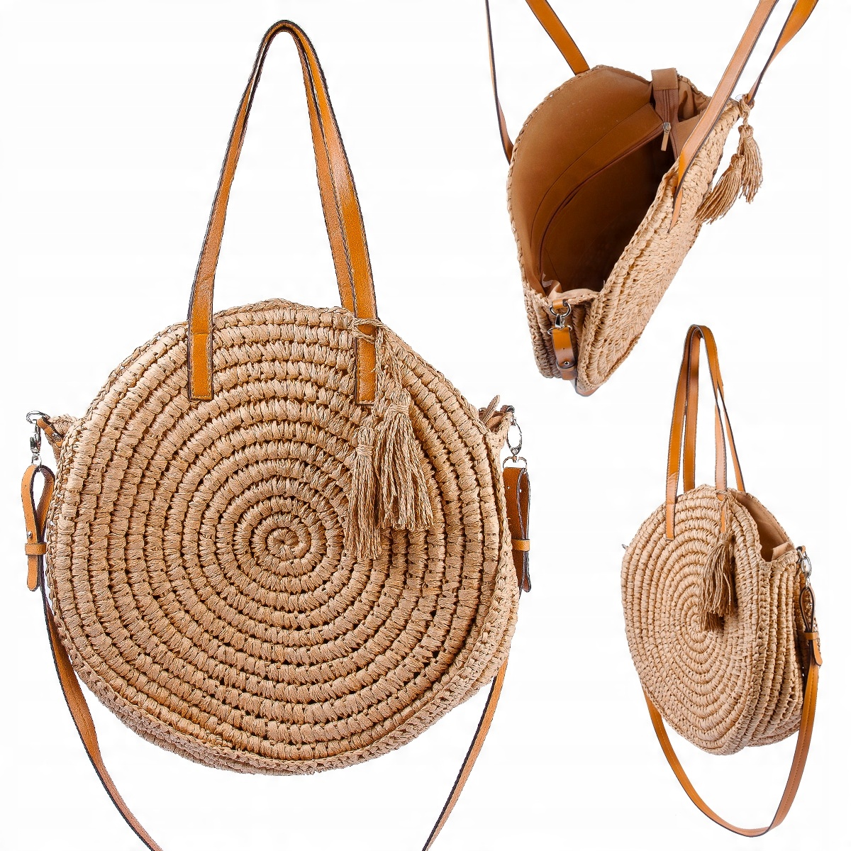 

Torba Plażowa Elegancka Pleciona Duża Koszyk Boho
