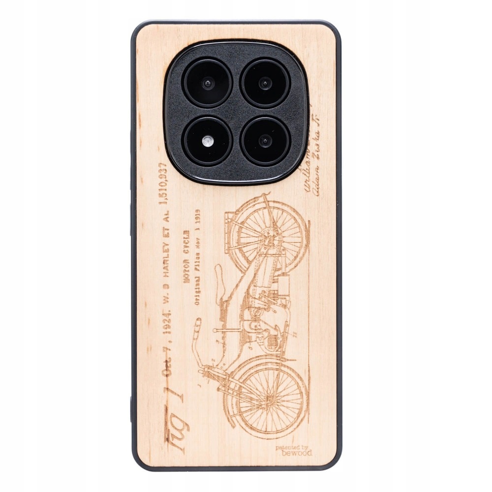 Dřevěné Pouzdro Bewood pro Xiaomi Redmi Note 14 Pro Plus 5G Harley Patent Ani