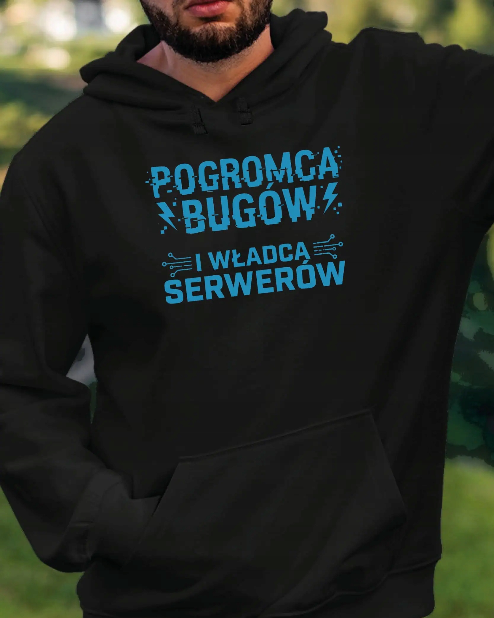 Mikina s kapucí Dárek pro informatika It Pán serverů Černá S
