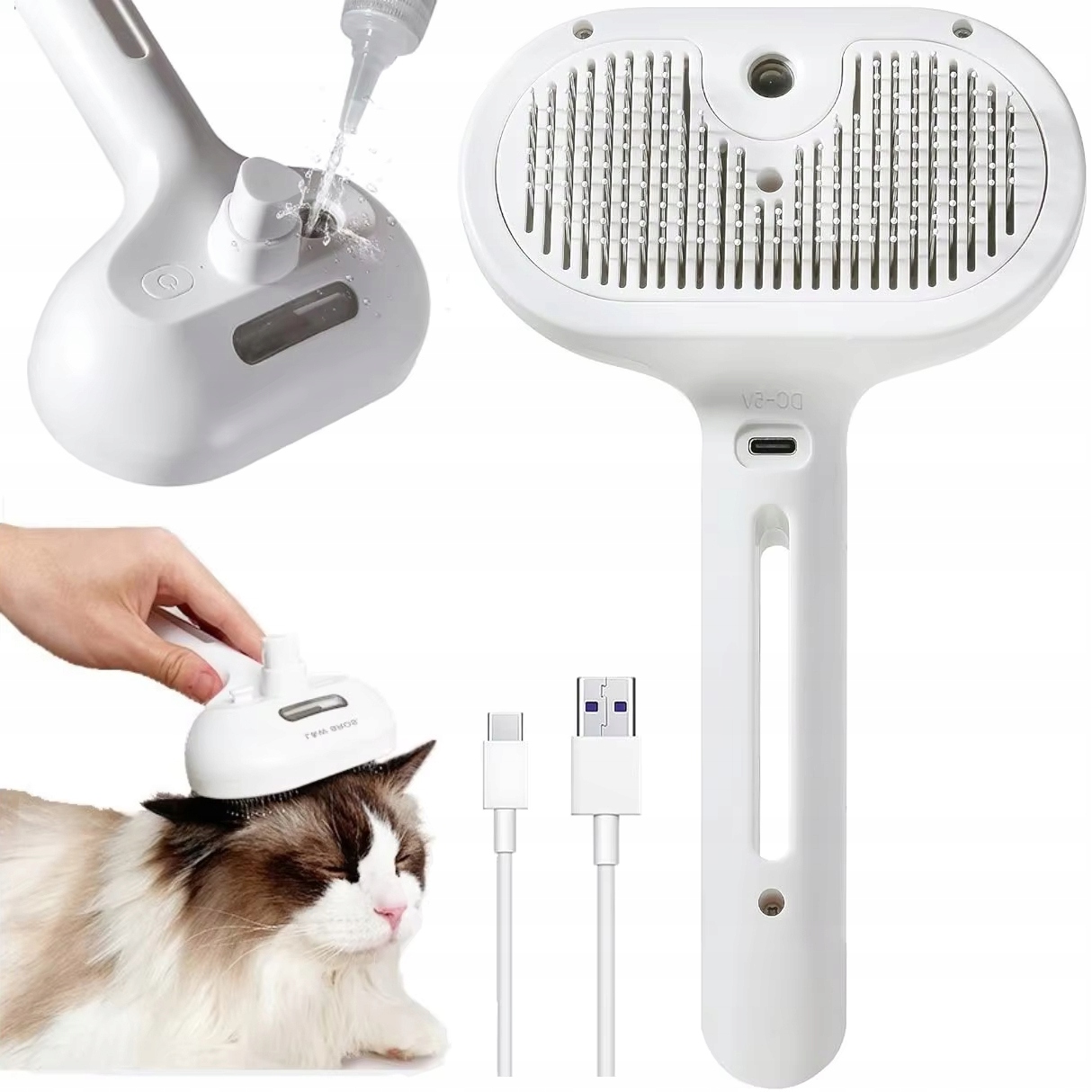 Levně Parní Kartáč Pro Kočky Psa Samočistící Elektrická Péče O Srst