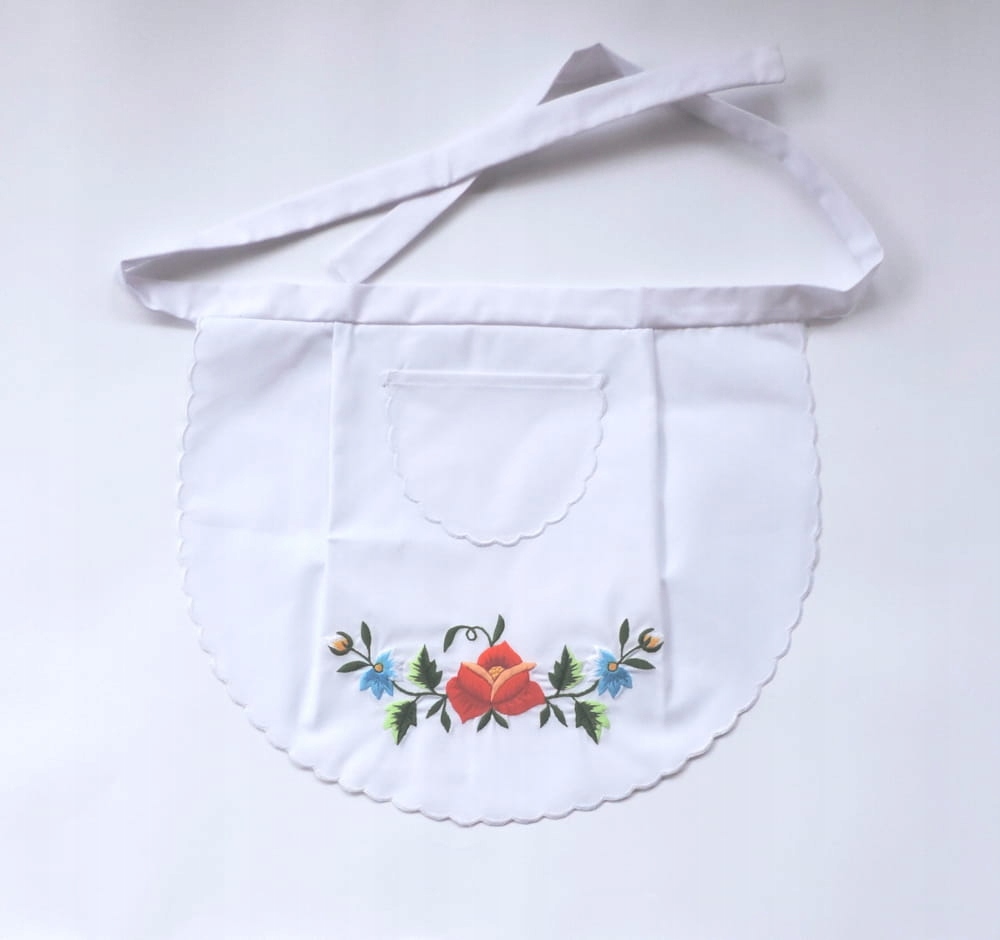 Kuchyňská Zástěra Folk Rybářská Výšivka Červená Růže Malá Ruční Práce