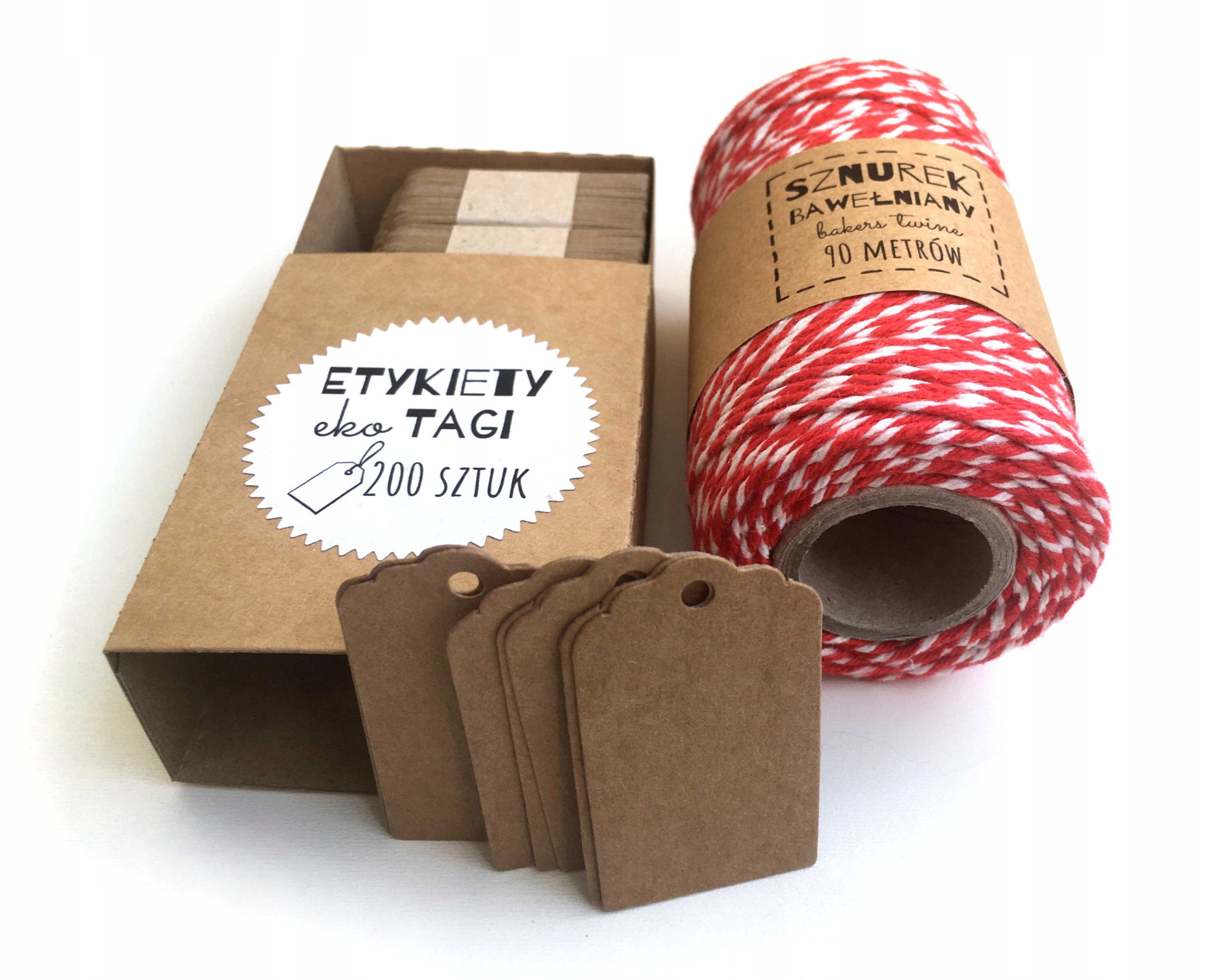 

Etykiety ekologiczne 200 szt kraft sznurek bakers