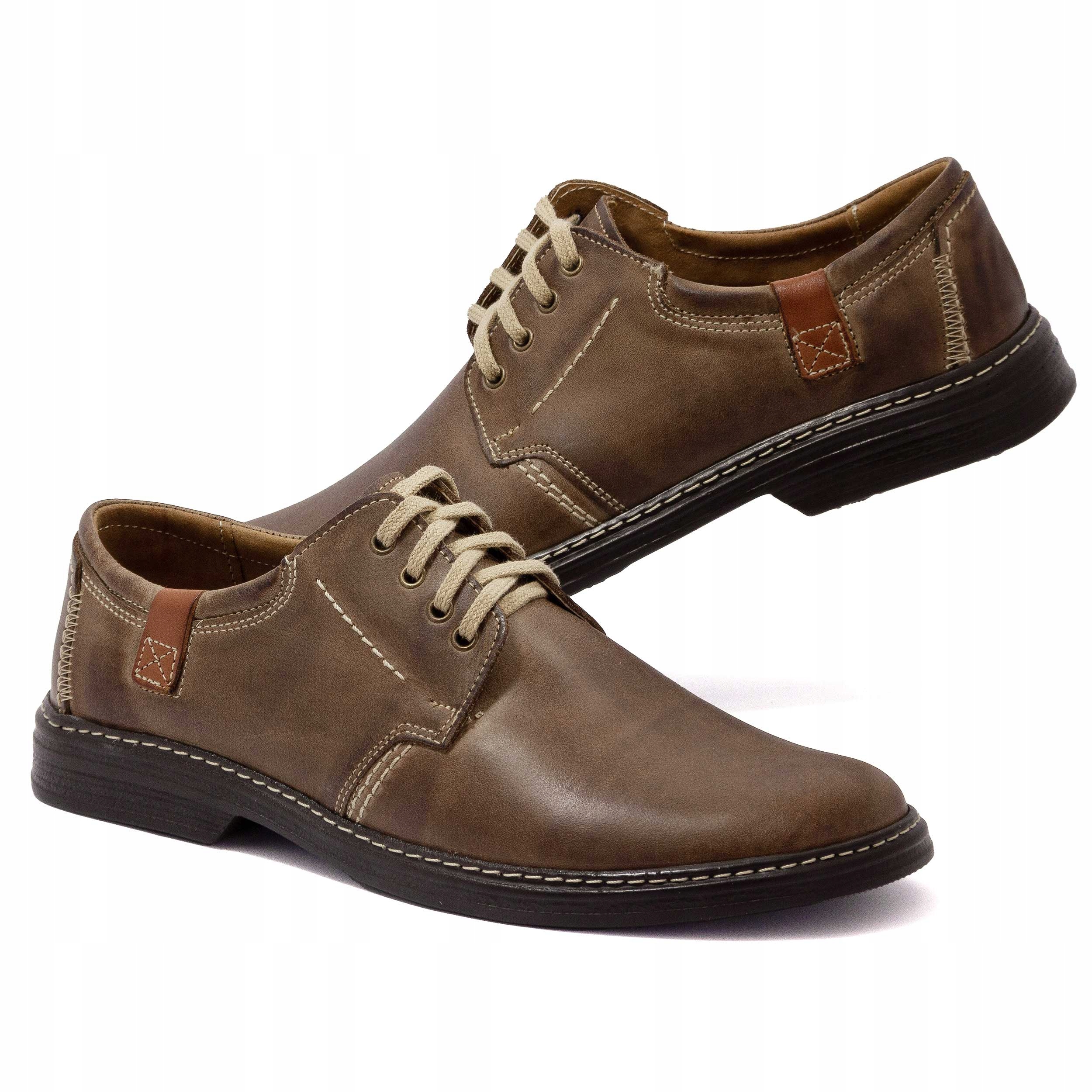 Buty Męskie skórzane Polskie klasyczne Joker 415 Brąz 48