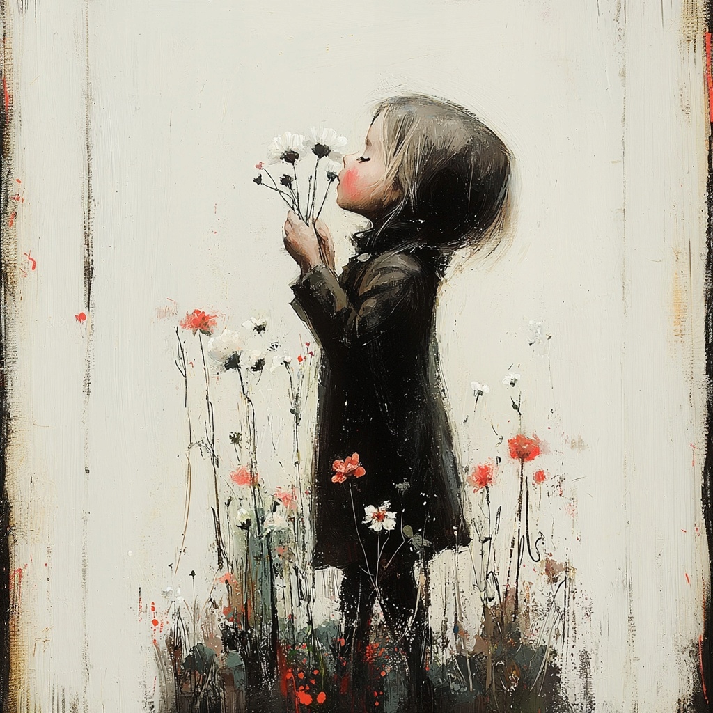 Obraz Na Plátně Canvas Dítě Dívka Portrét Louka Květiny Máky 80x80