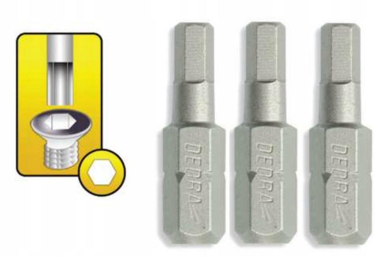 

Końcówki wkrętakowe Hex H4x25mm, 3szt blister
