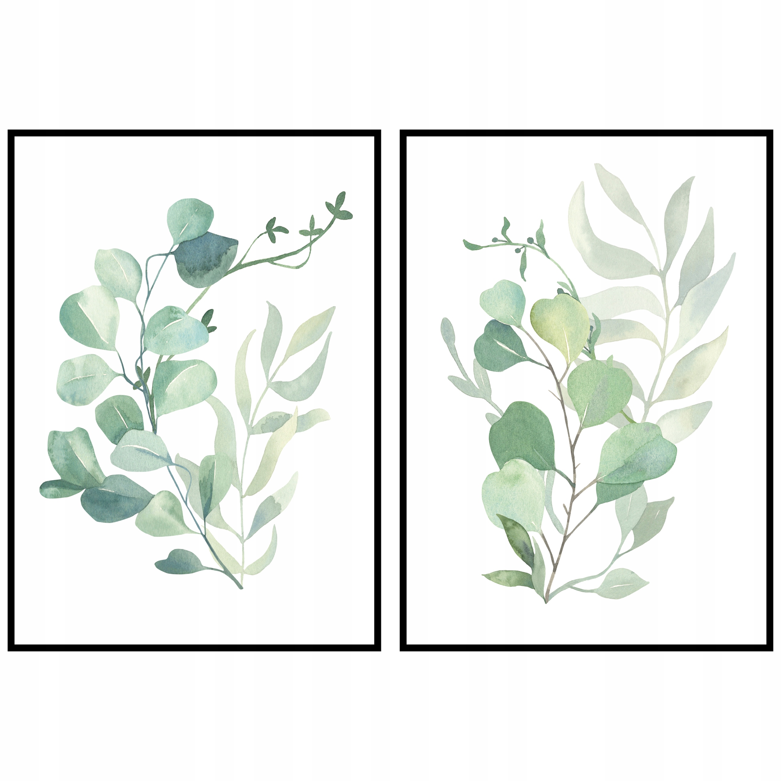 Květiny listy grafika botanika 2ks 50x70cm diptych plakáty do bytu