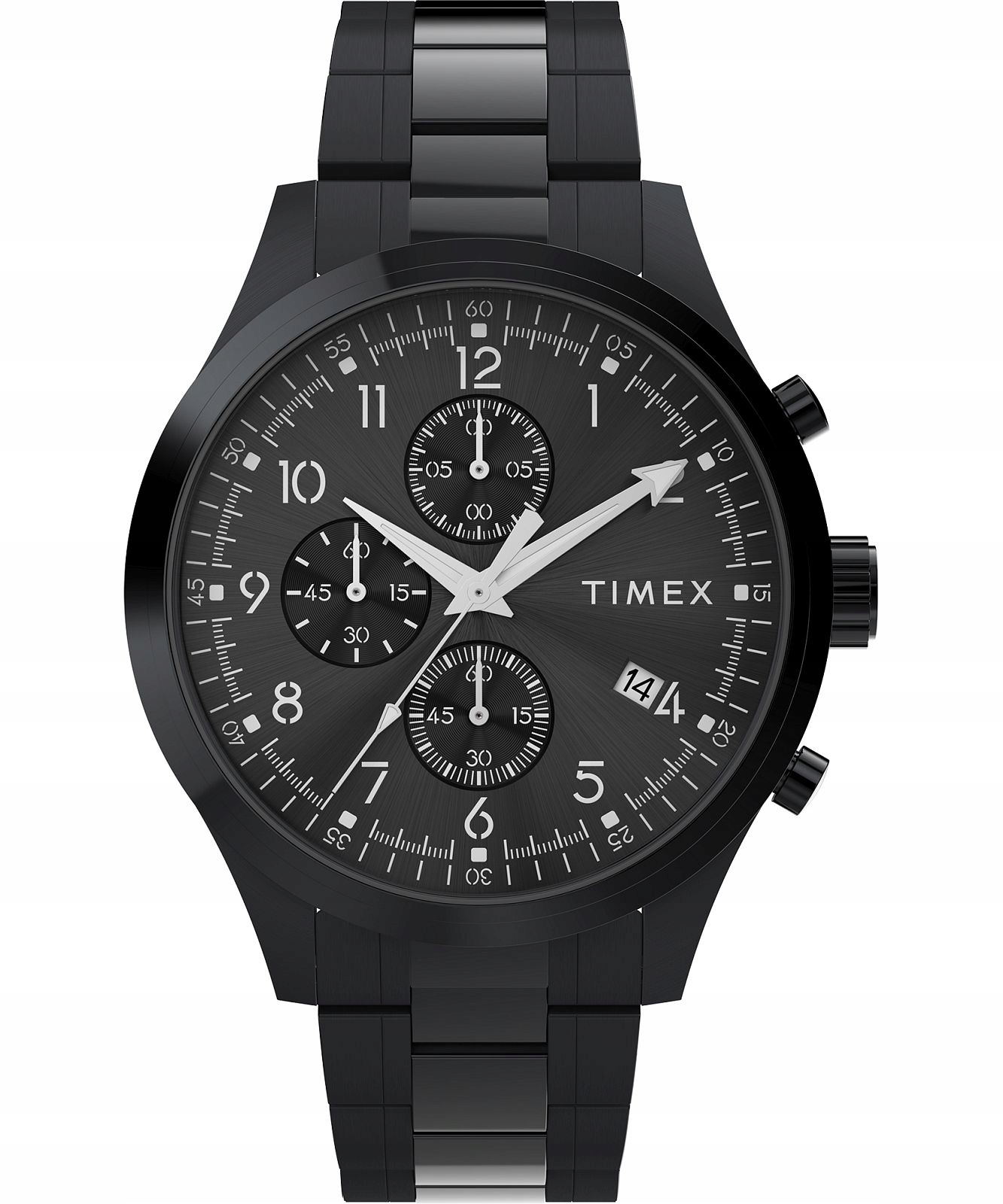 Černé Pánské Hodinky Na Náramku Timex Chronograph TW2Y01600 Box+ Gravírování
