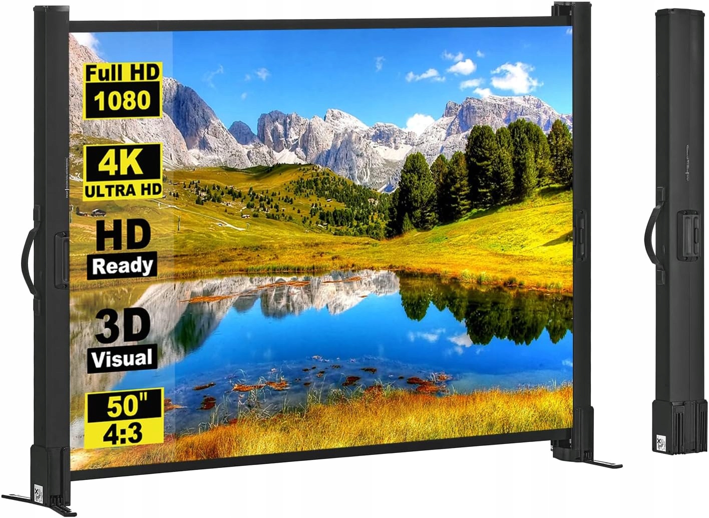 Płótno projektorowe ze stojakiem, 50 cali 4:3,