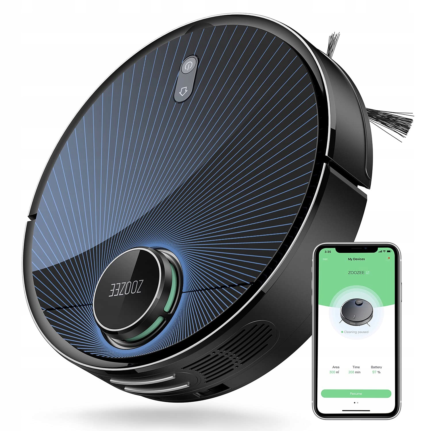 Robotický vysávač Zoozee Z70, s funkciou mopovania, 3500 Pa, LiDAR, Alexa