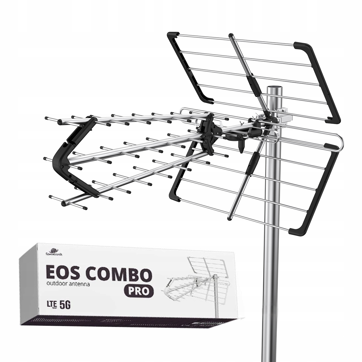 Anténa DVB-T2 venkovní Tv 4K Spaceronik Combo Mux Lte Uhf Vhf Dab+