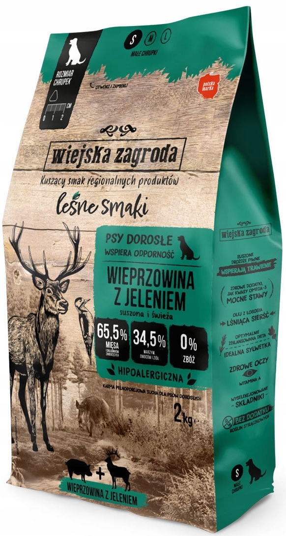 Wiejska Zagroda Krmivo s jelenem 2kg Suché krmivo pro psy