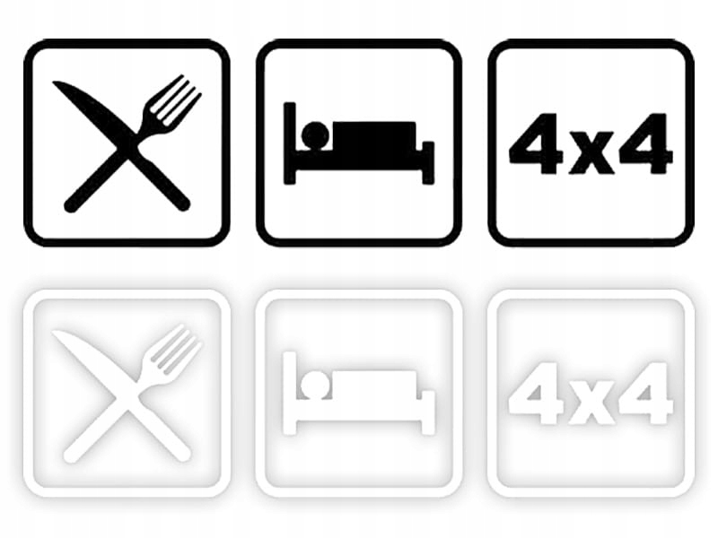 EAT SLEEP 4x4 - Naklejka na samochód na auto KOLOR
