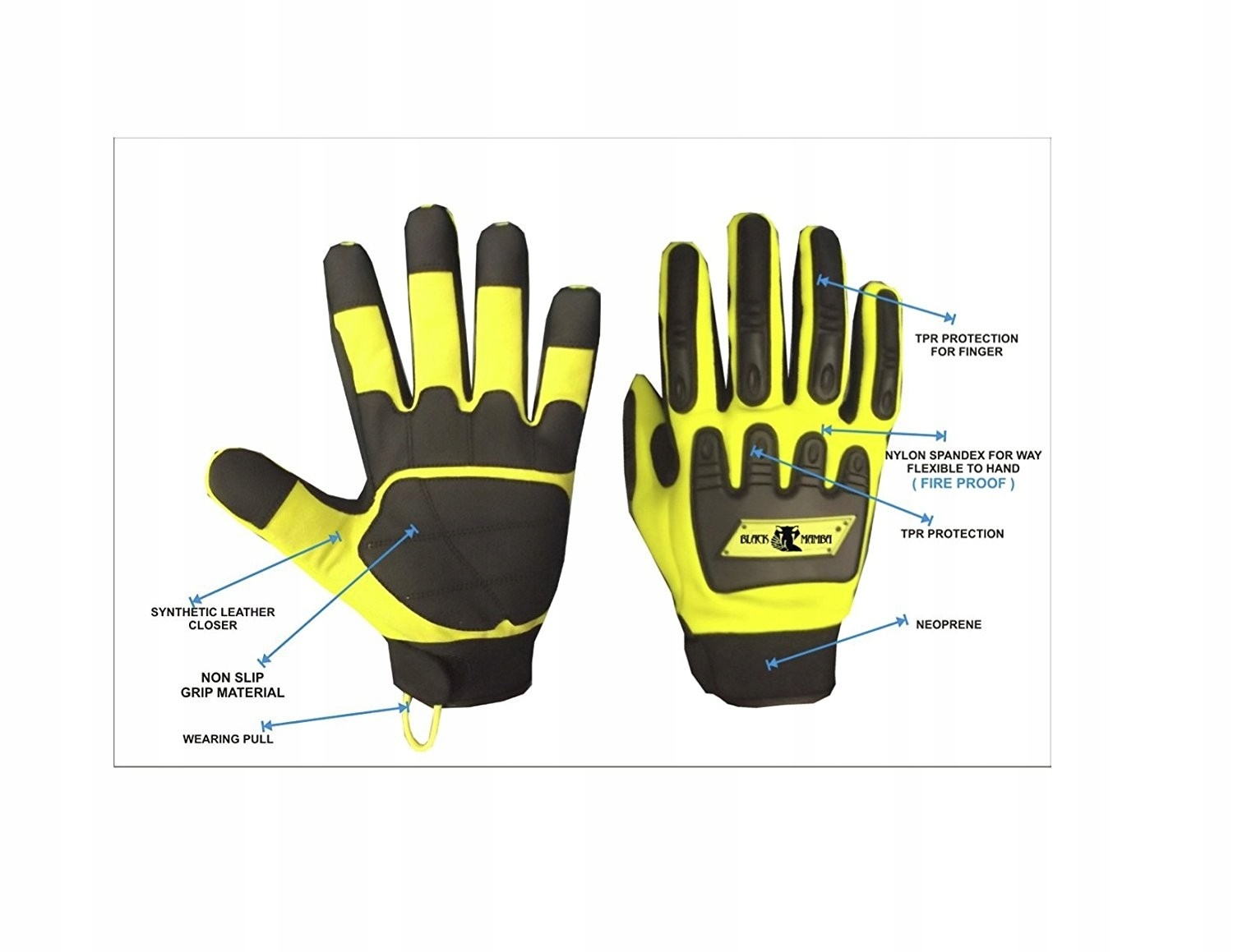 Black MAMBA Safety gloves XL