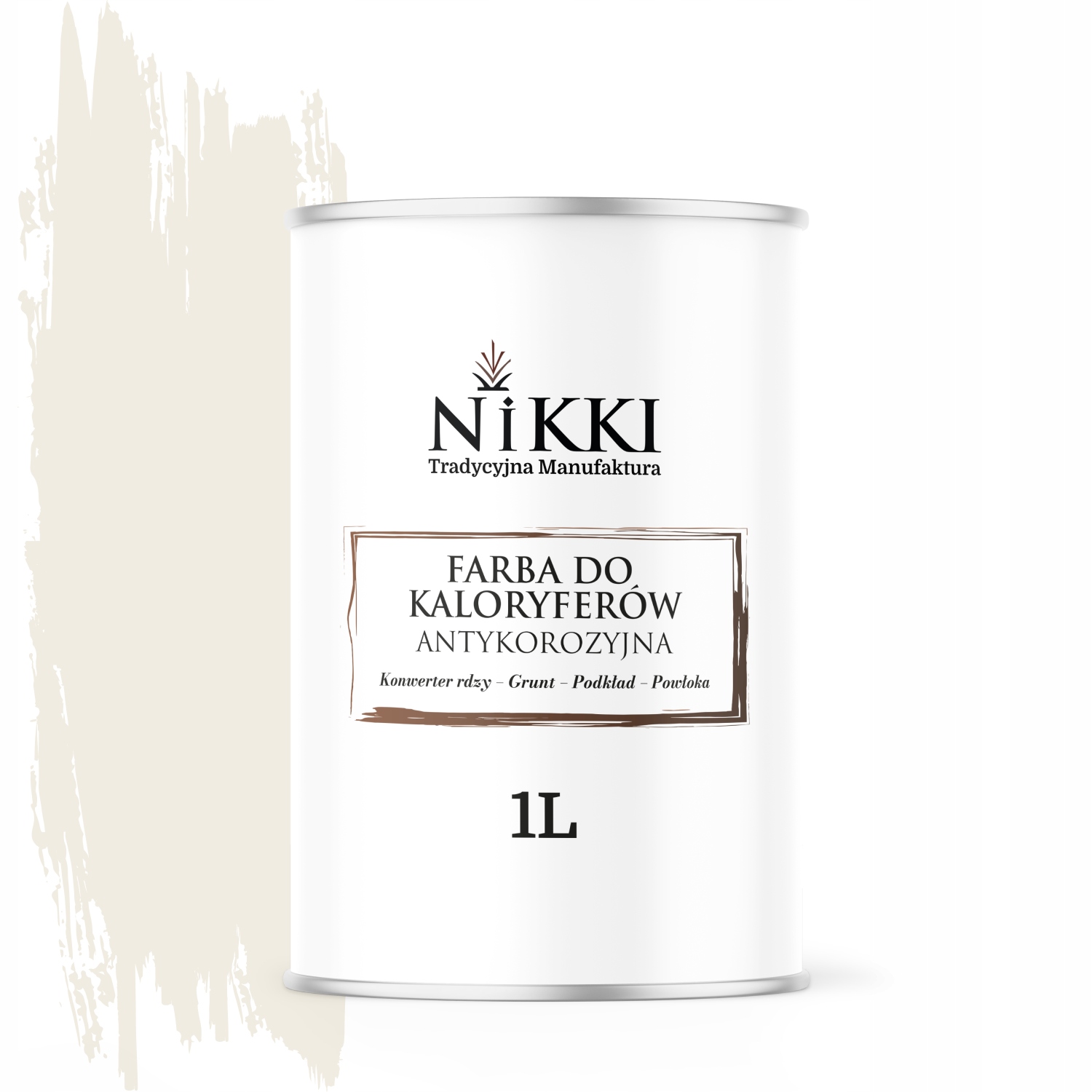 Farba do Grzejników Antykorozyjna Odporna 1L Półmat Biały Alpejski 3w1