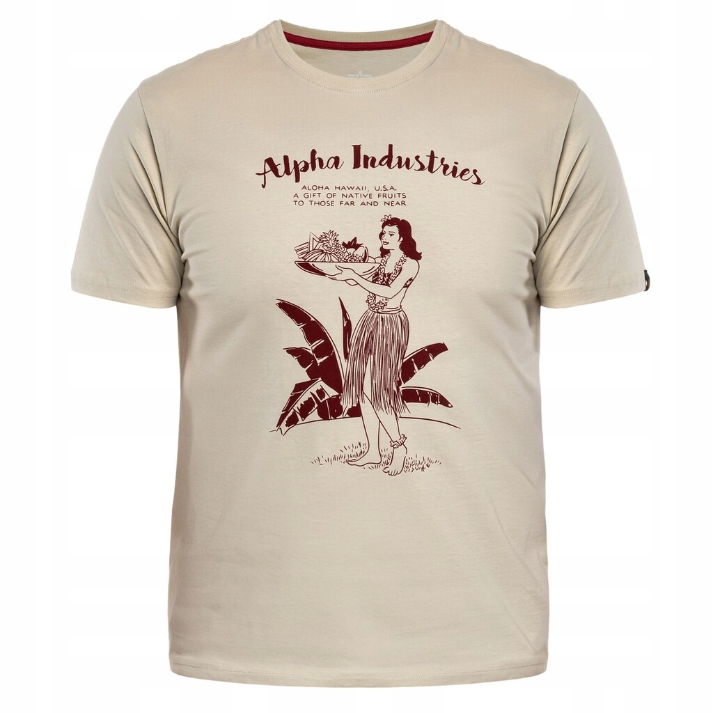 Tričko bavlněné pánské tričko Alpha Industries Hawaii Vintage White XXL