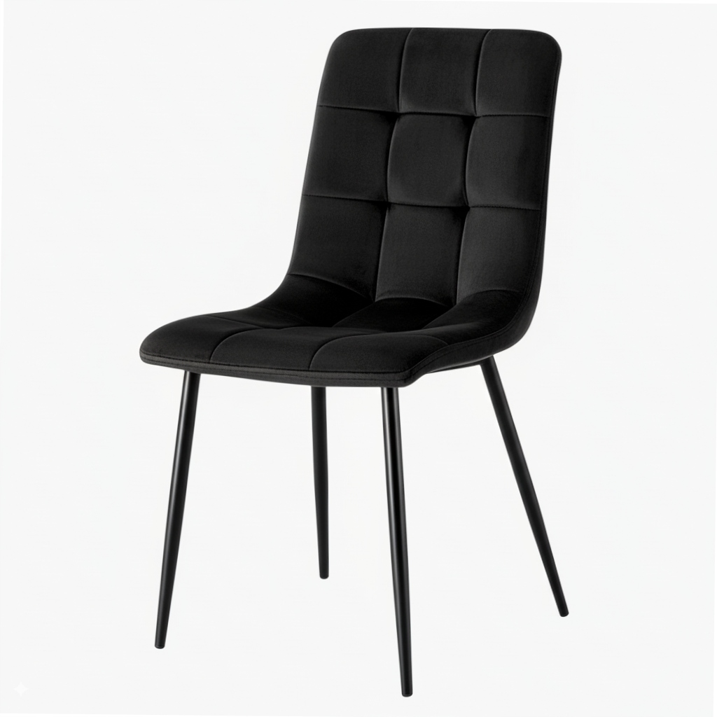 Velurové křeslo čalouněné černou barvou, materiál Oeko Tex pro obývací pokoj, jídelnu