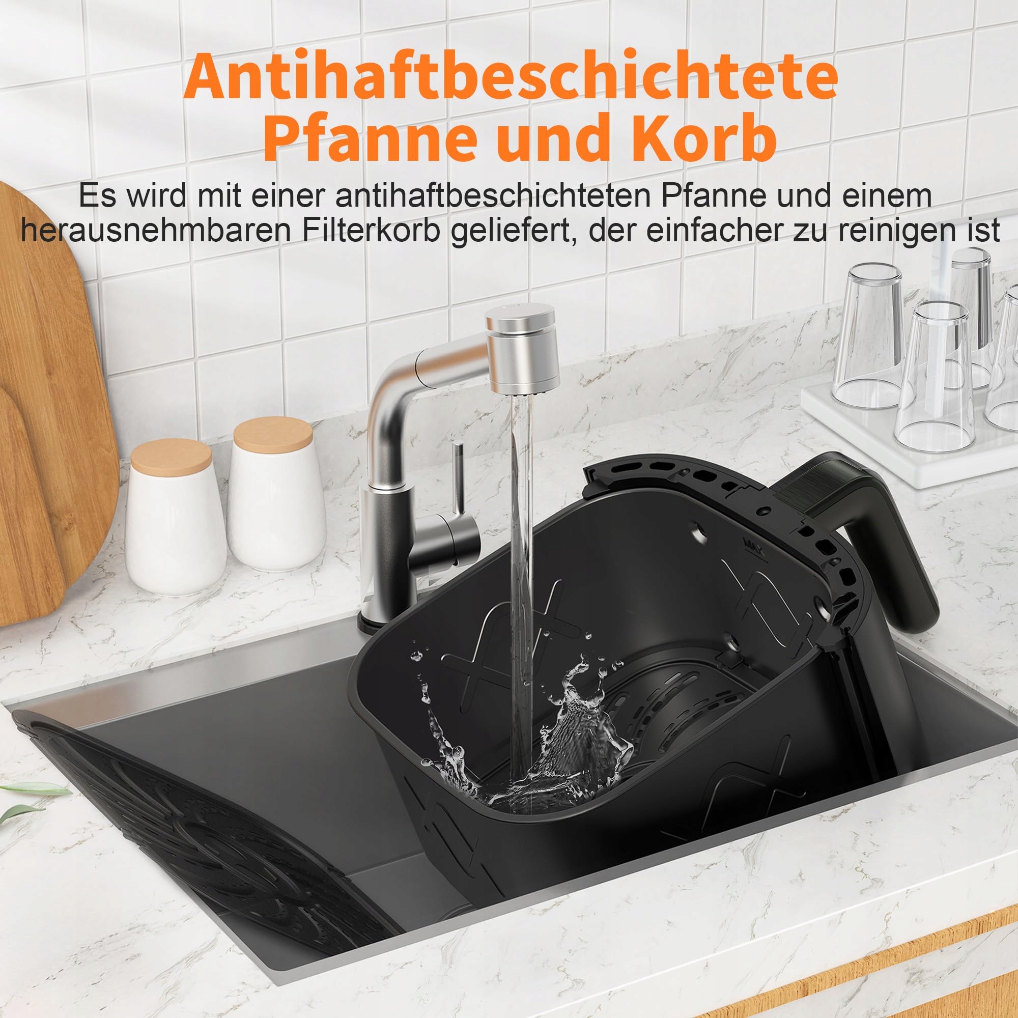 CROWNFUL Frytkownica Beztłuszczowa 6,2L LCD 8 Programów — miniatura 6