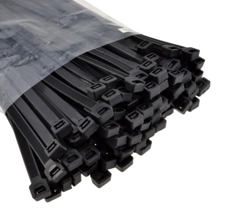 100x CZARNE OPASKI ZACISKOWE UV TRYTKI 7,6x400 mm OPASKI KABLOWE TRYTYTKI Kod producenta CZARNE 7,6X400