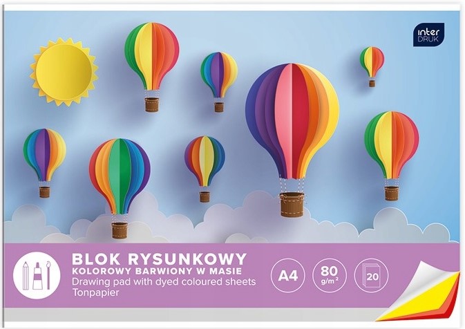 

Blok rysunkowy Interdruk A4/20 kolorowy 80g
