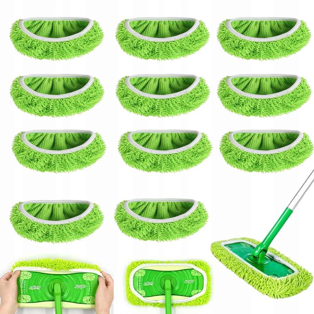 Levně Vložka Do Mopu Mikrovlákno Mop Plochá Zásoba Vyměnitelná Koncovka 10ks
