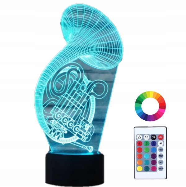 

Lampka Nocna Led 3D Led Waltornia Puzon Grawer