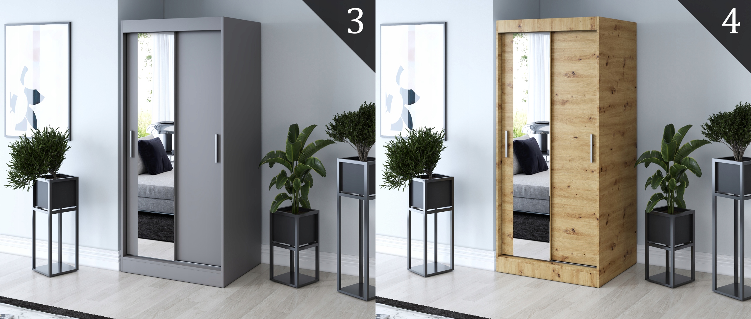 Szafa Przesuwna 90 ARTISAN Garderoba Lustro Marka inna