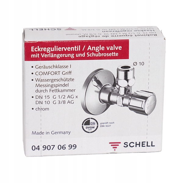

Zawór kątowy Schell 1/2x3/8 nakrętka Comfort