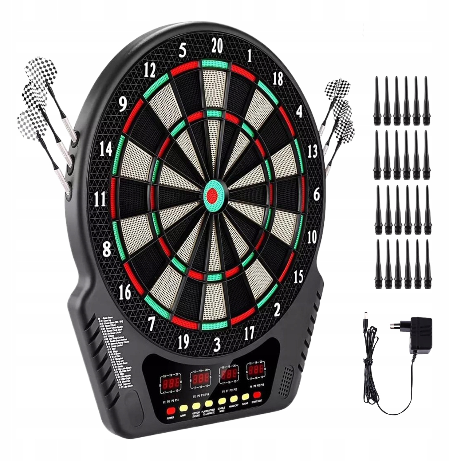 Elektronický Terč S Ochrannou Sítí 27 Her 243 Možností, Sada 6 Šipek