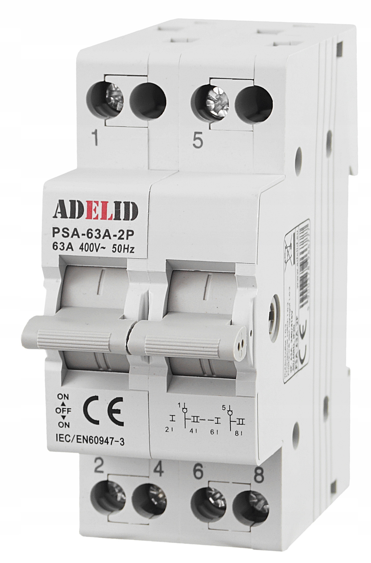 

Przełącznik Zasilania Sieć-agregat 2P 63A 1-0-2