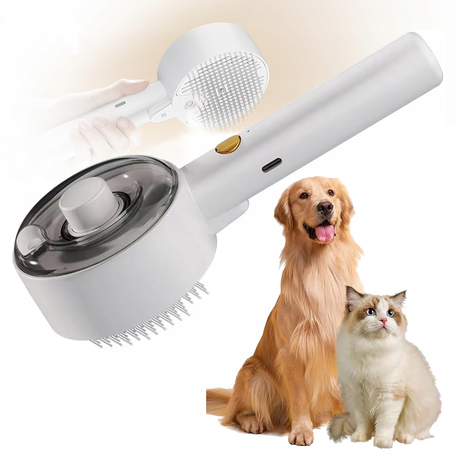 Levně Elektrický hřeben pro domácí mazlíčky, parní kartáč, sprej pro domácí mazlíčky, masážní kartáč, péče o srst pro kočky a psy