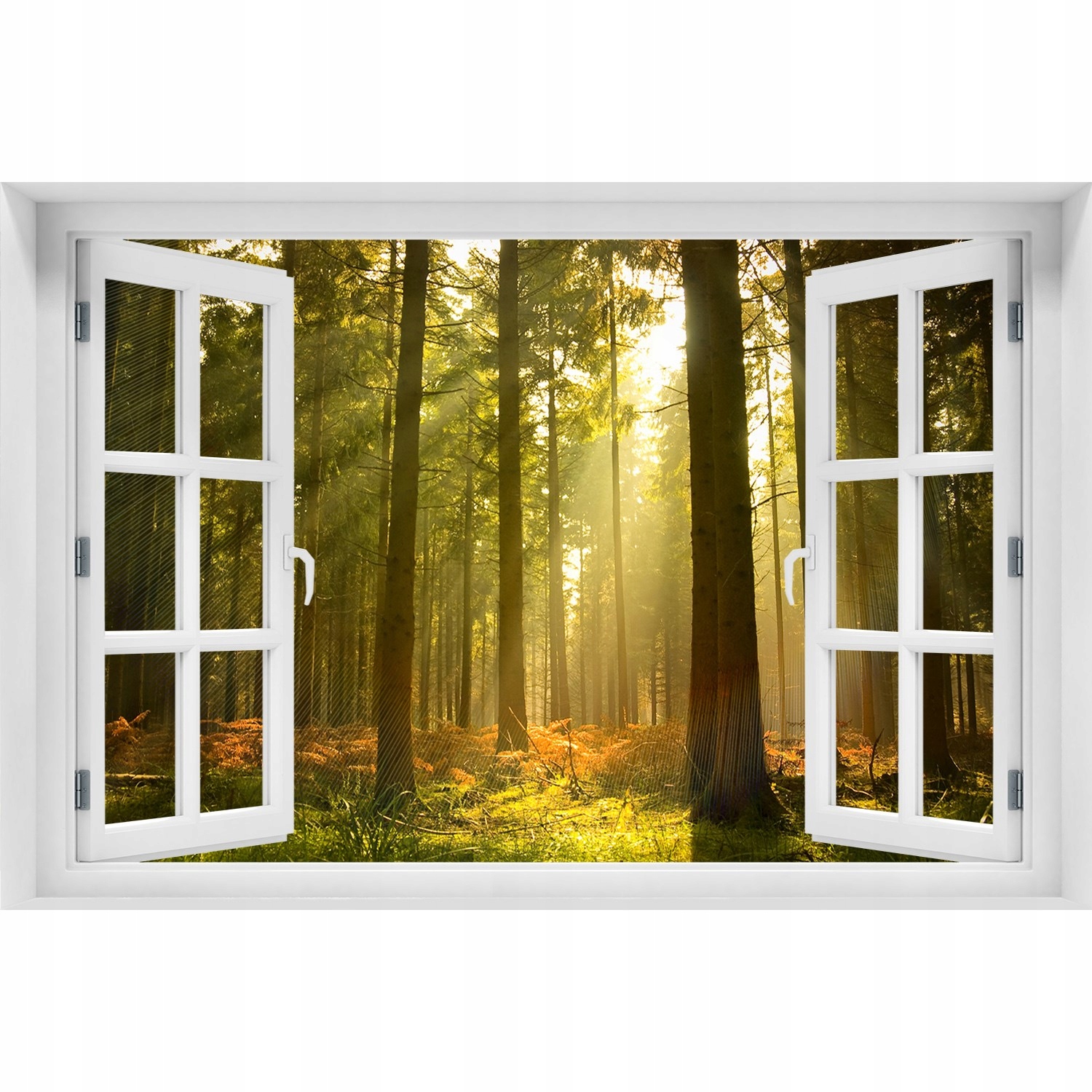 

3D Okno Naklejka na ścianę Las w słońcu 90x60