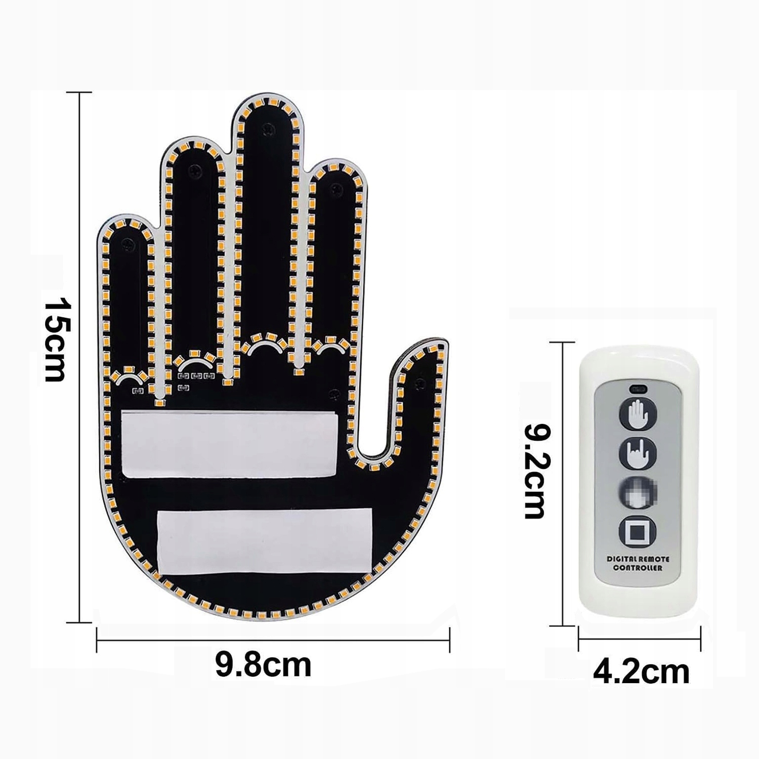 Ręka LED na tylną szybę samochodu Sygnalizator Gestów Środkowy palec +Pilot Numer katalogowy producenta Światło gestu