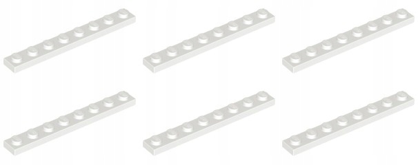 

Lego 3460 Płytka 1x8 biała Nowa (10g) 6 szt.