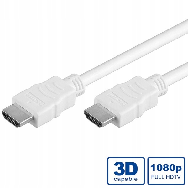 

Kabel przewód Hdmi High Speed z Ethernet biały 3m