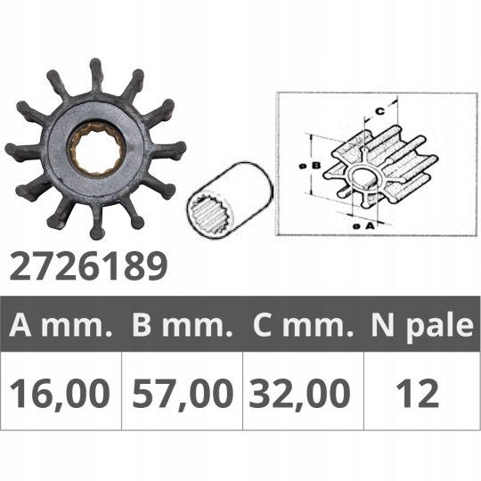 Rotor Vodního Čerpadla 14,5/57/32 43286