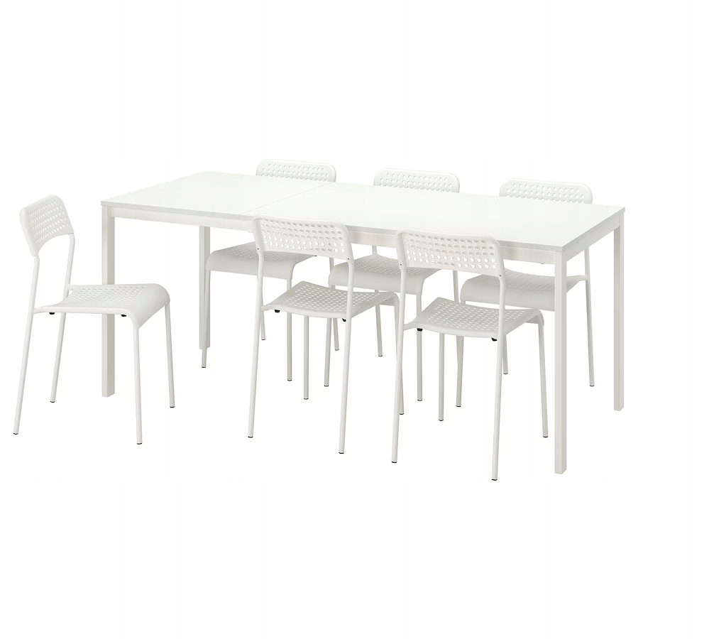 IKEA VANGSTA ADDE Stół i 6 krzeseł 120/180 cm
